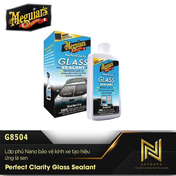 Meguiar's Perfect Clarity Glass Sealant / Lớp phủ bảo vệ kính xe tạo hiệu ứng lá sen, có độ bóng cao - G8504