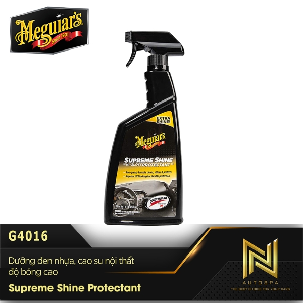 Meguiar's Supreme Shine Protectant / Dưỡng đen nhựa, cao su nội thất - độ bóng cao - G4016
