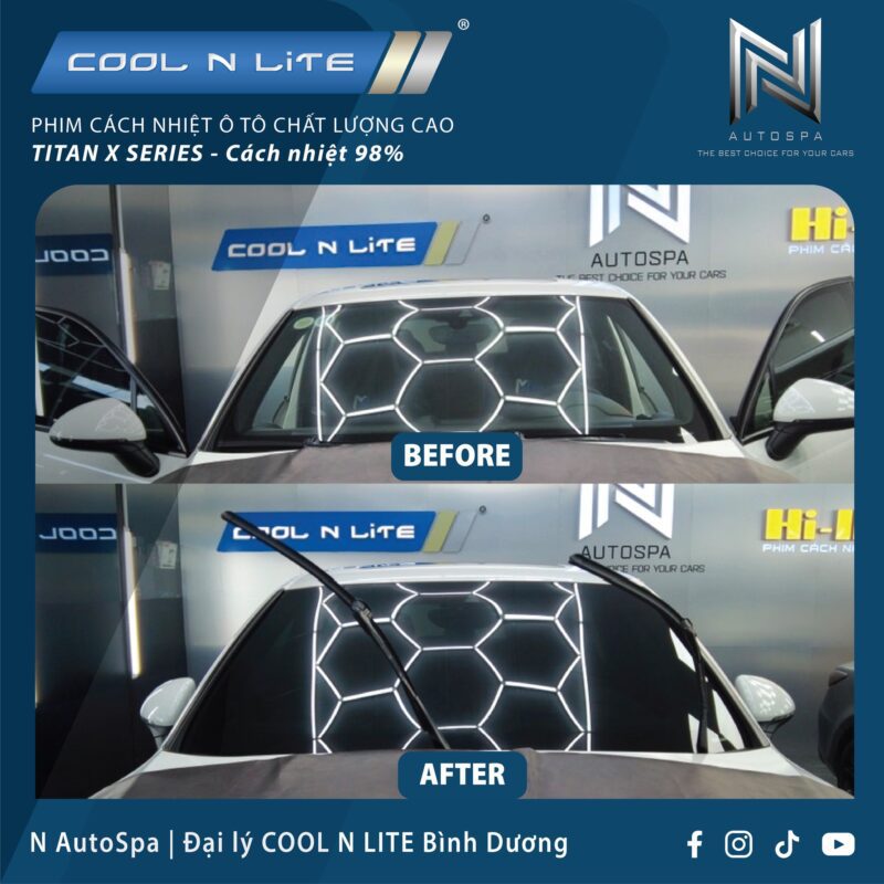 Trước Và Sau Khi Thi Công Dán Phim Cách Nhiệt Cool N Lite Cao Cấp 