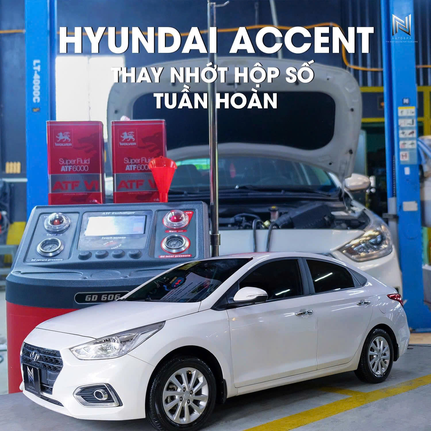 Kỹ thuật viên N AUTO SPA thay nhớt hộp số