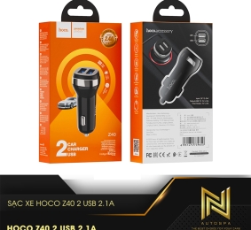 Cóc Sạc Xe Hoco Z40. 2 Cống USB 