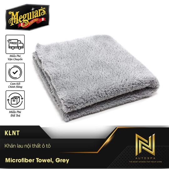 Khăn lau nội thất ô tô - Microfiber Towel, Grey - KLNT
