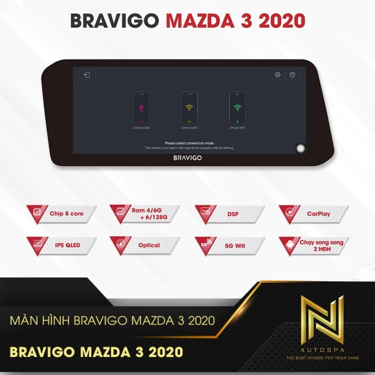 MÀN HÌNH BRAVIGO MAZDA 3 2020