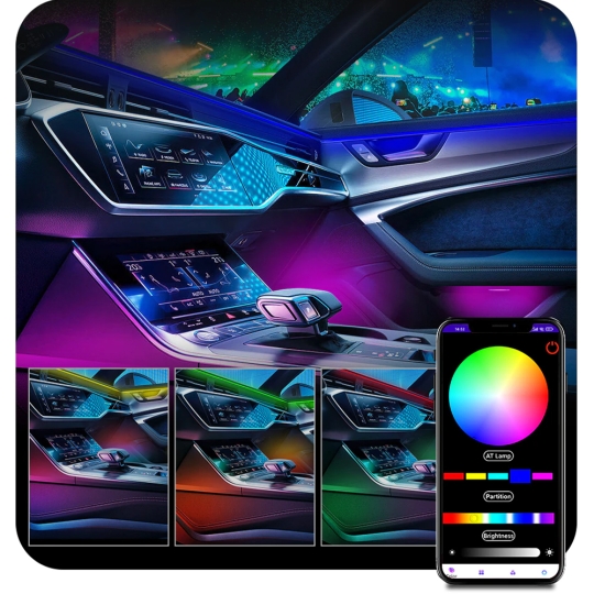 Led Viền Nội Thất Car Ambient Light V2 - 64 triệu màu sắc
