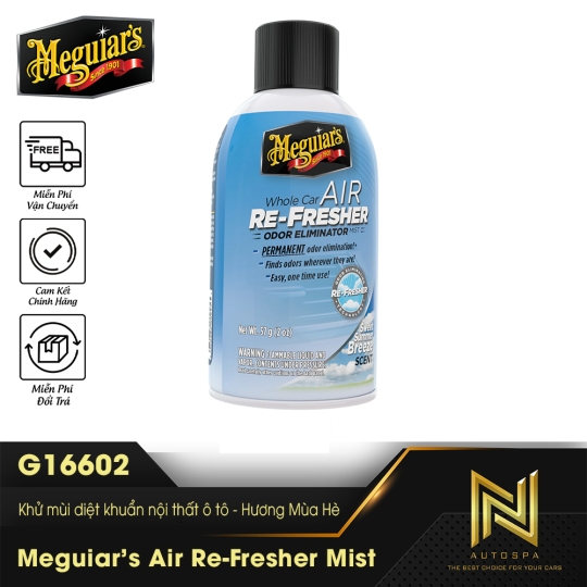 Meguiar's Air Re-Fresher Mist / Khử mùi diệt khuẩn nội thất ô tô - Hương Mùa Hè - G16602