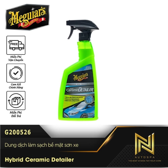 MEGUIAR'S DUNG DỊCH LÀM SẠCH VÀ WAX BÓNG SƠN XE CAO CẤP - HYBRID CERAMIC DETAILER - G200526