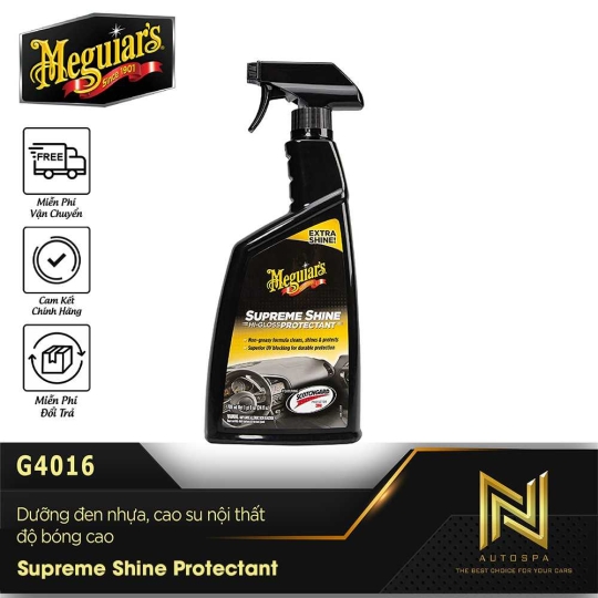 Meguiar's Supreme Shine Protectant / Dưỡng đen nhựa, cao su nội thất - độ bóng cao - G4016