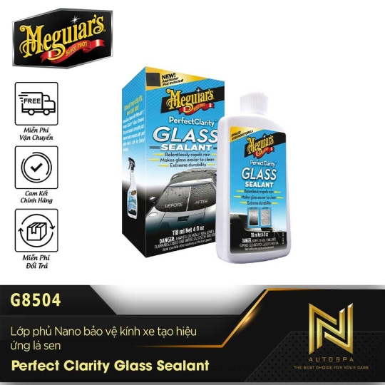 Meguiar's Perfect Clarity Glass Sealant / Lớp phủ bảo vệ kính xe tạo hiệu ứng lá sen, có độ bóng cao - G8504