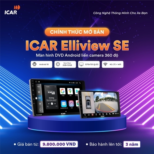 MÀN HÌNH ICAR ELLIVIEW SE LIỀN CAMERA 360 - CÔNG NGHỆ THÔNG MINH
