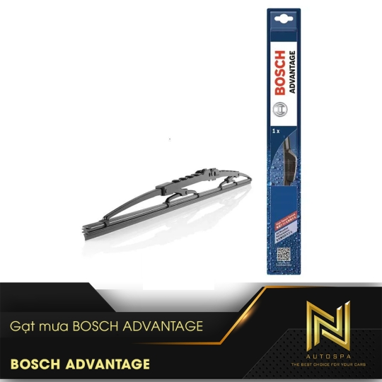 Gạt Mưa Ô Tô Bosch Advantage HÀNG CHÍNH HÃNG - Loại Thân Cứng Xương Sắt.