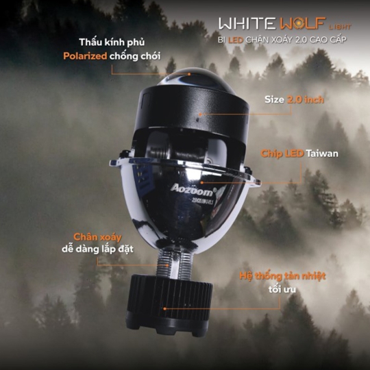 LED WHITE WOLF LIGHT - 2.0 INCH